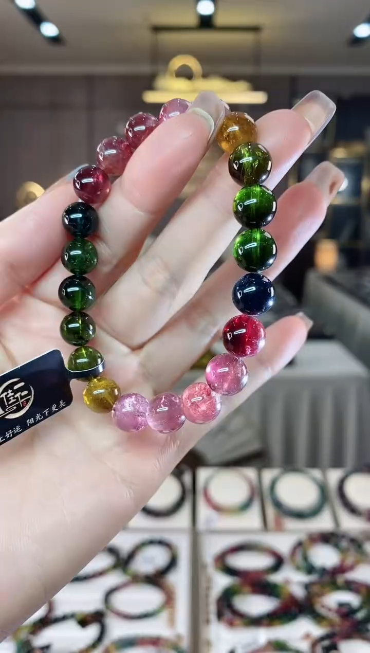 【闪购商品】碧玺单圈手串9mm+未镶嵌一物一证dan