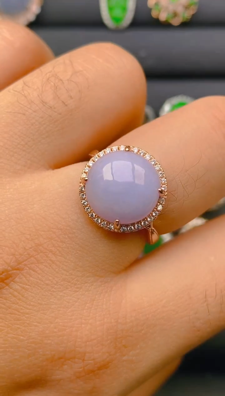 【闪购商品】翡翠戒指银S925镶嵌天然A货翡翠1