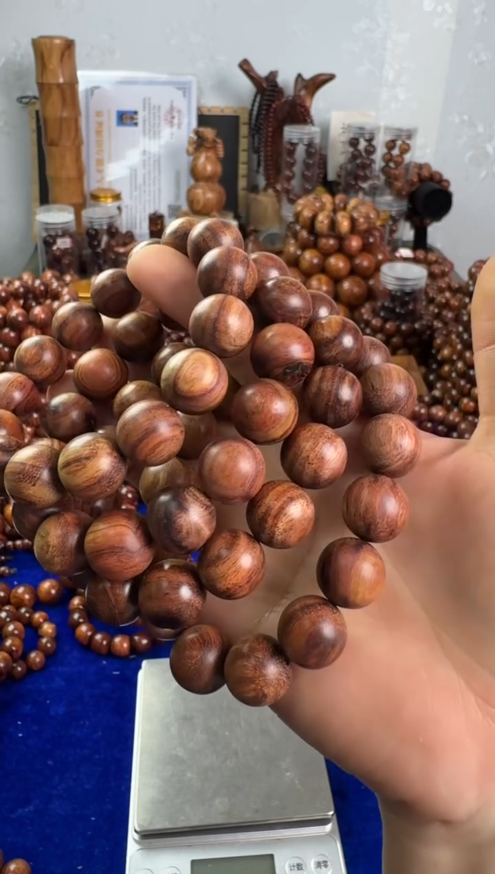 手串/手链黄花梨/降香黄檀39.9米1.5粗抛规格海黄手串