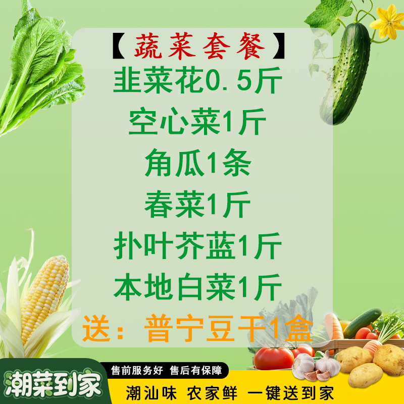 【蔬菜套餐/京东快递/广东省内包邮】春菜1空心菜1扑叶芥蓝1白菜1