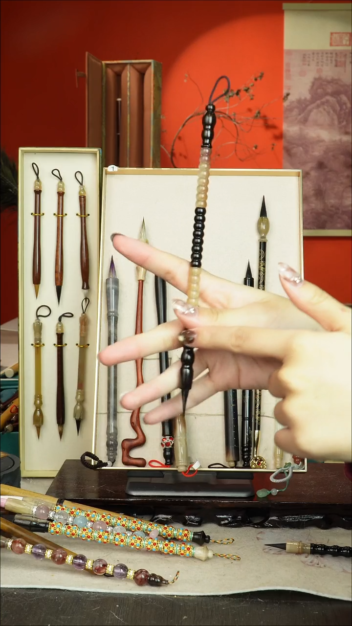 229号闪孤品高货毛笔链接 清水试笔 蘸墨不退