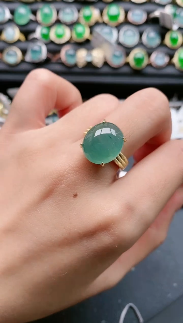 【闪购商品】翡翠戒指银S925镶嵌111111