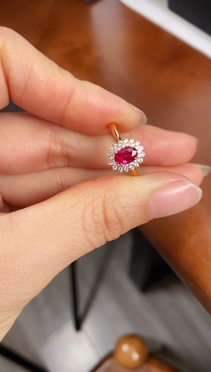 【闪购商品】红宝石戒指18K金镶嵌主石54分