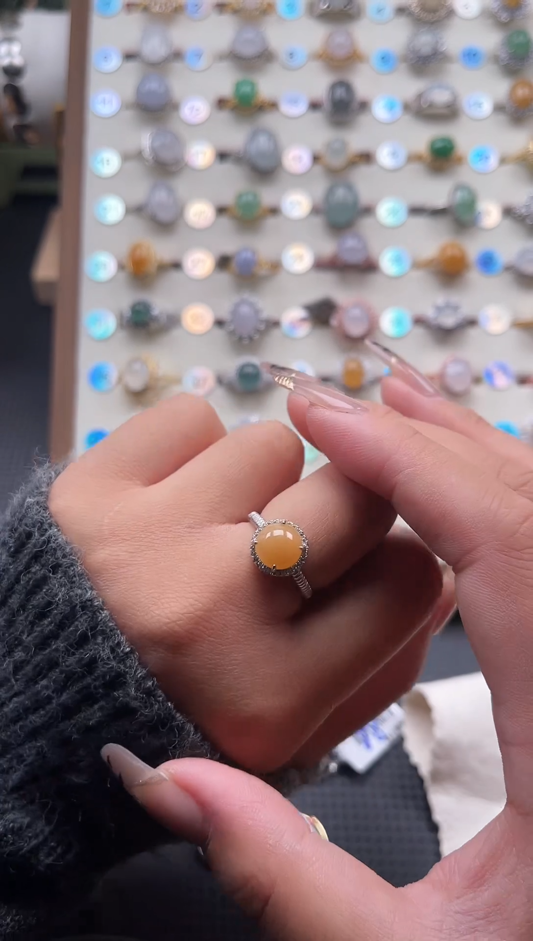 【闪购商品】翡翠戒指银S925镶嵌天然A货翡翠戒指