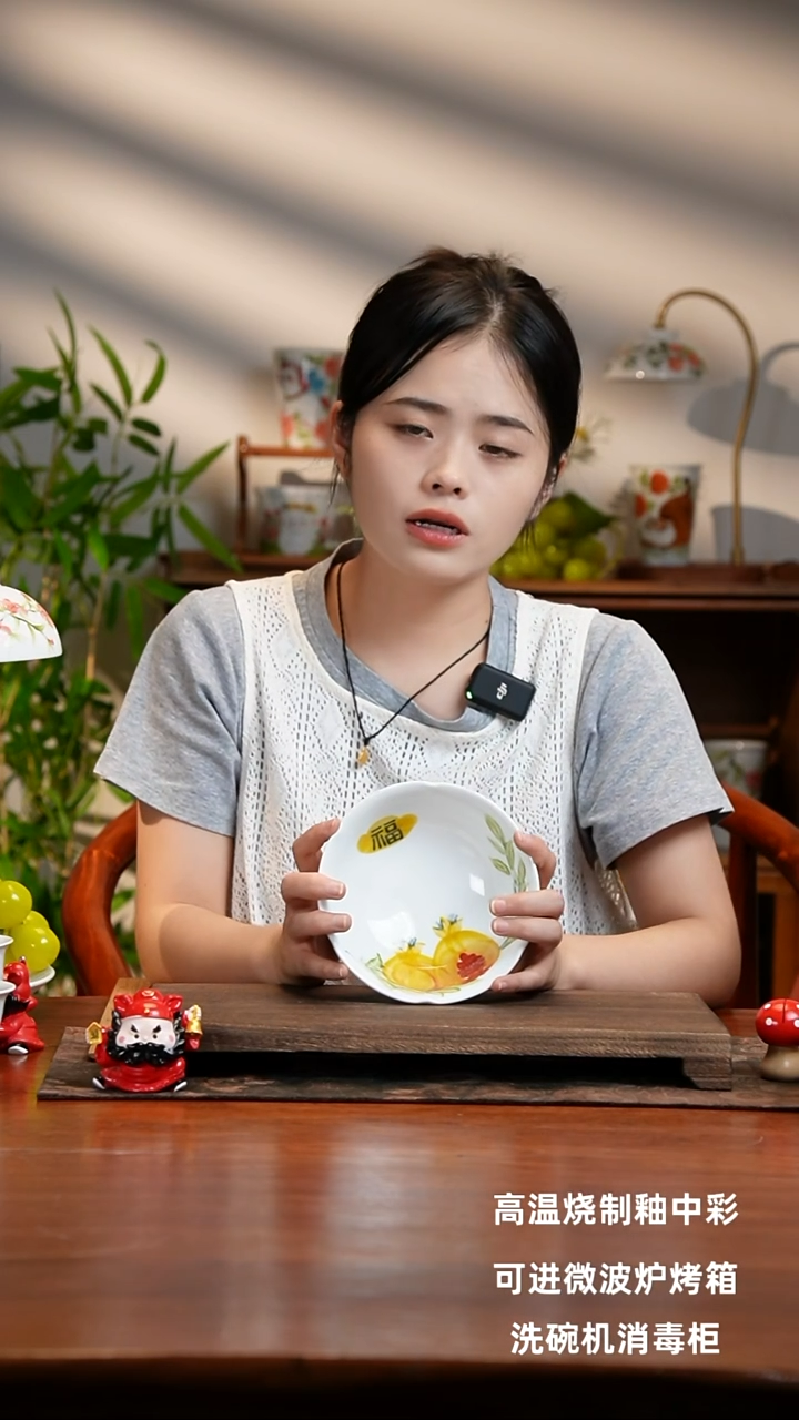 景德镇手绘釉中彩（食品级）高足花口碗