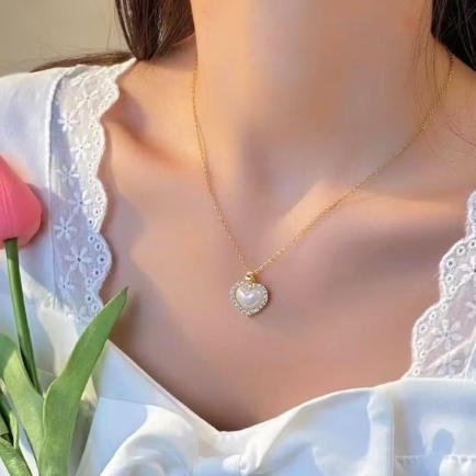 日韩18K金紧致素链，吊坠