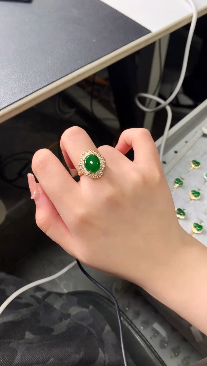 【闪购商品】翡翠戒指银S925镶嵌5214212