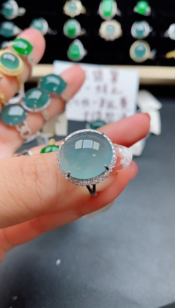 【闪购商品】翡翠戒指银S925镶嵌058000