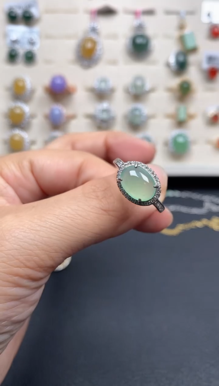 【闪购商品】翡翠戒指银S925镶嵌1111