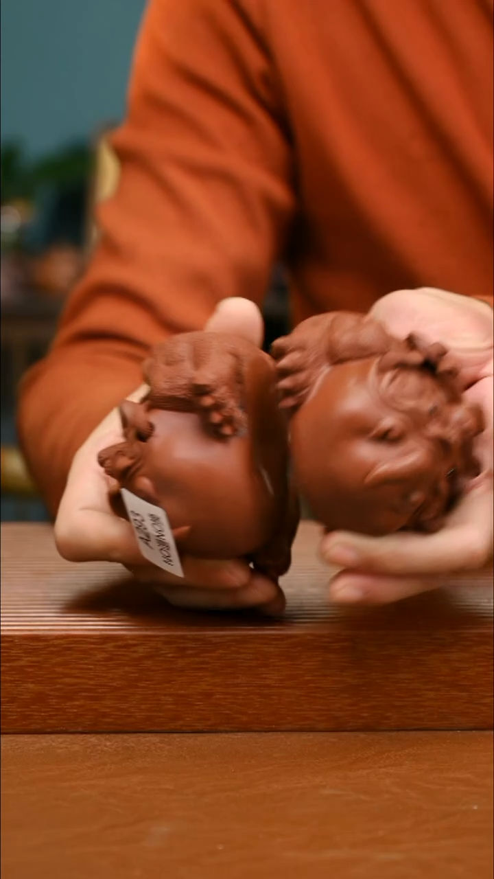 茶壶紫砂精工茶宠升官发财蟾一对293