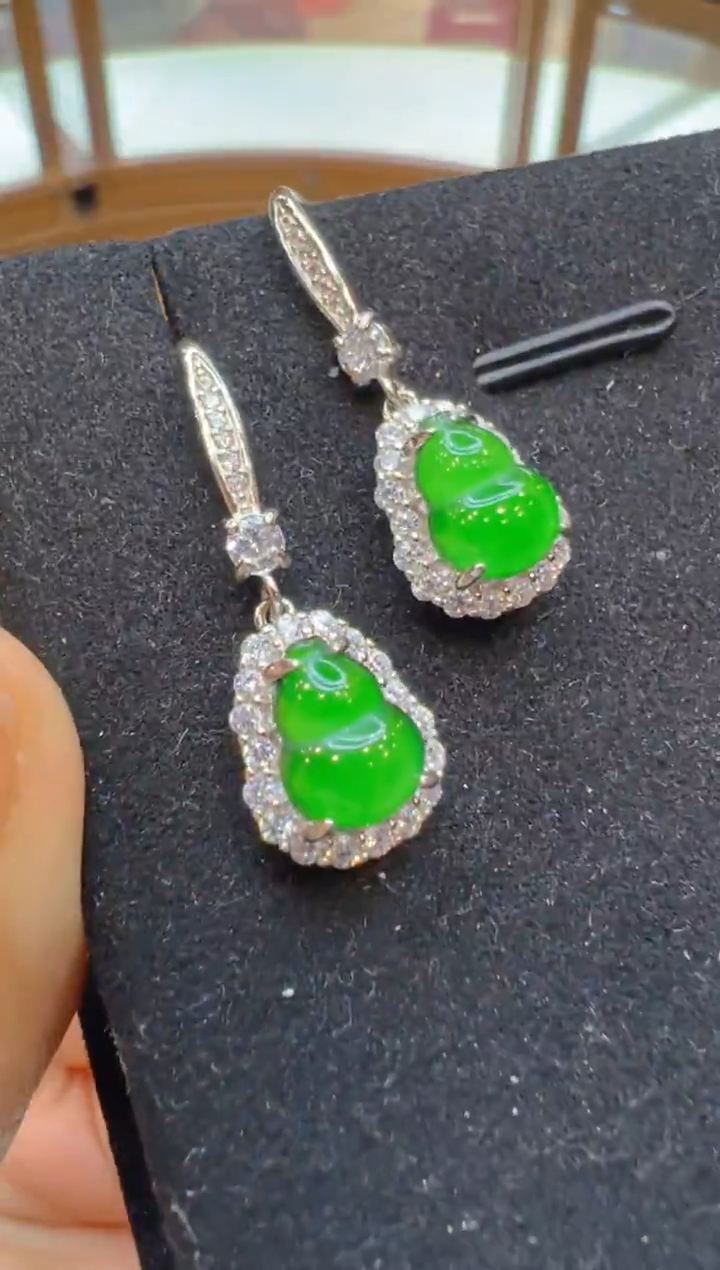 银S925镶嵌翡翠耳饰多样性团购发一件