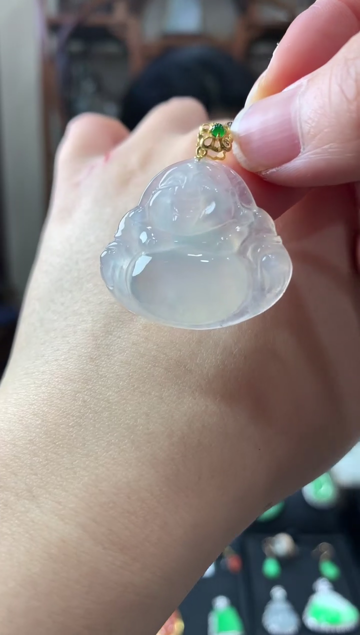 【闪购商品】翡翠吊坠(不含链)18K金镶嵌挂件