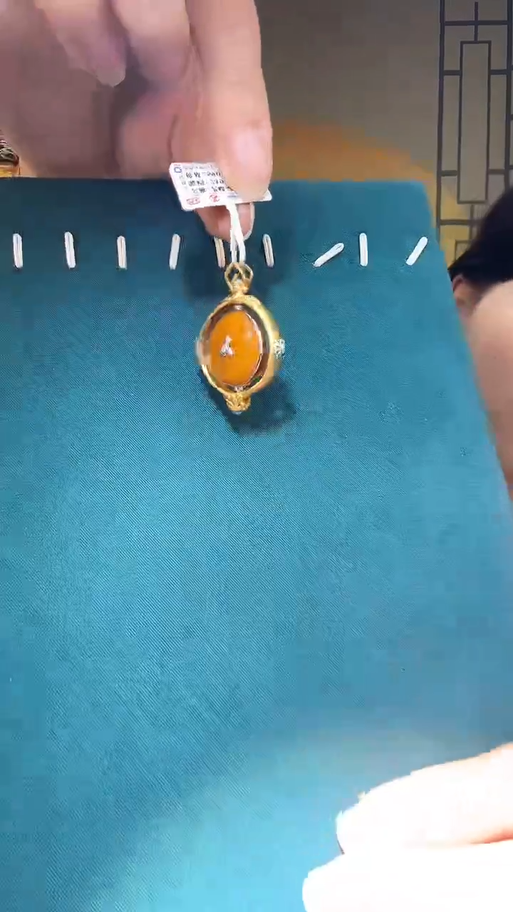 【闪购商品】琥珀裸石银S925镶嵌A0040天然蜜蜡