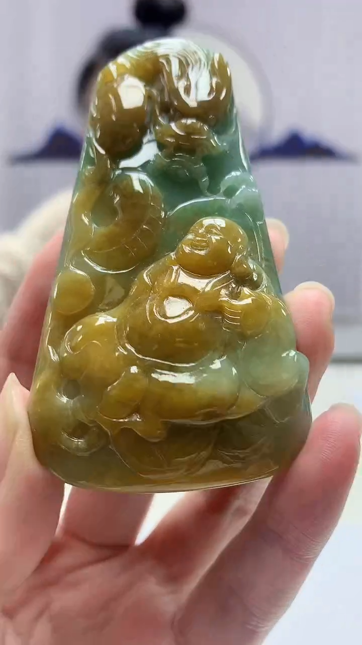 【闪购商品】定制翡翠未镶嵌4902zm-毛货挂件佛公111