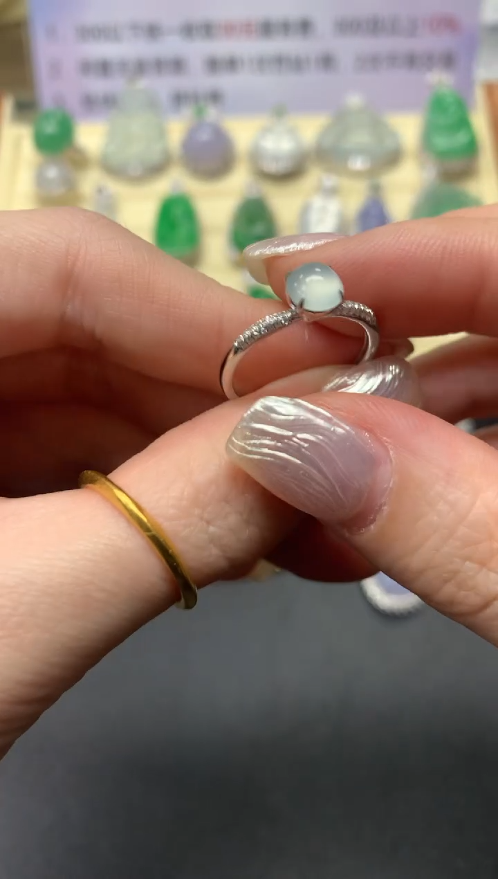 【闪购商品】翡翠戒指18K金镶嵌戒指|1800+180