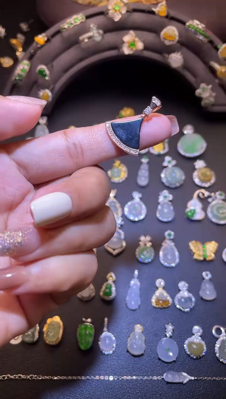 吊坠(不含链)银S925镶嵌翡翠1