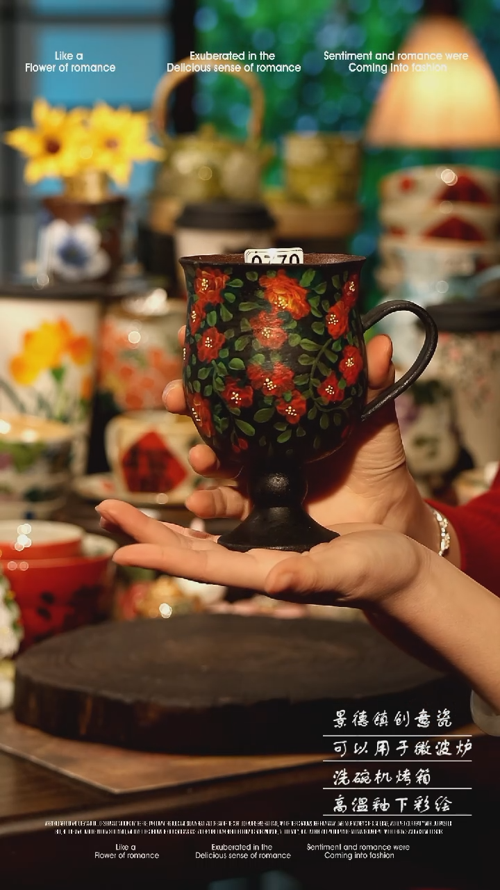 陶瓷景德镇高温釉下彩手工手绘款式@A0770@