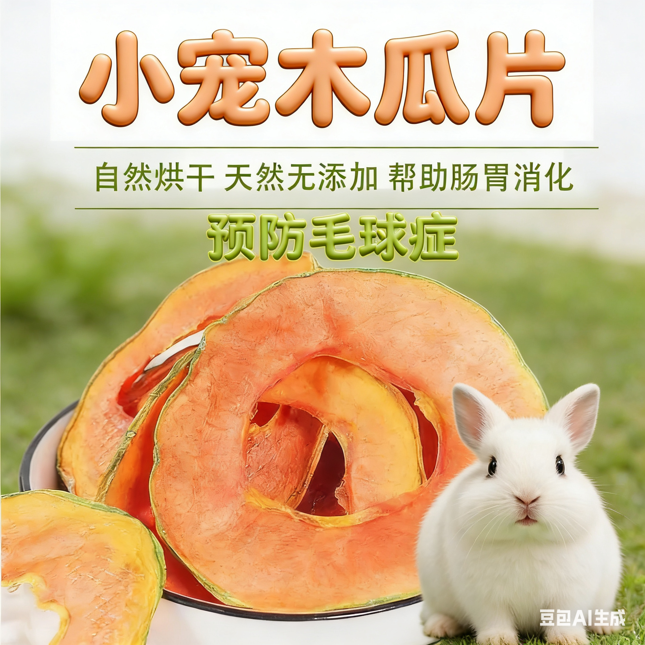 兔子仓鼠龙猫专用木瓜片40g化毛排毛调理肠胃预防掉毛零食