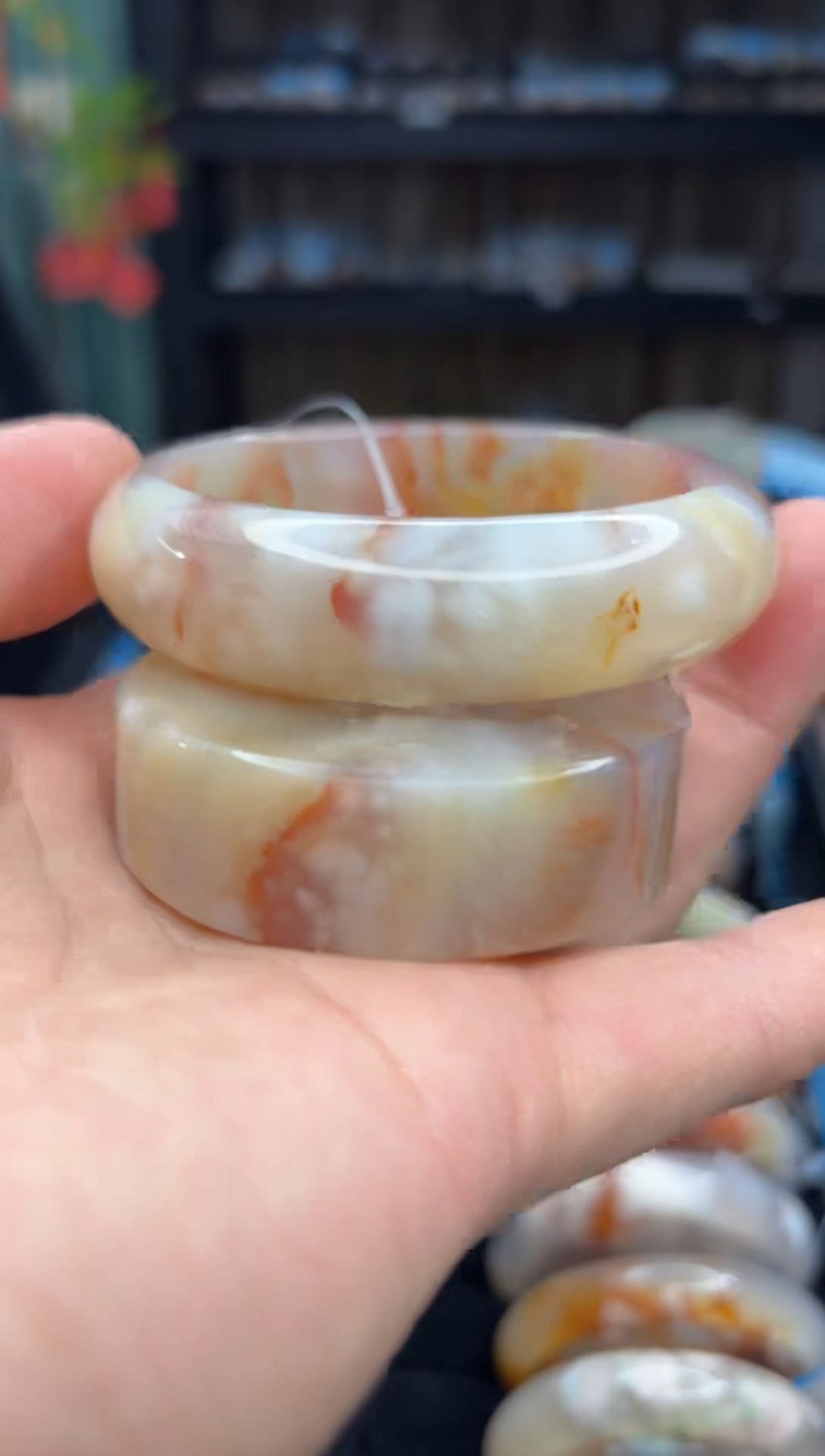 【闪购商品】石英质玉手镯未镶嵌43（59圈赠送镯心）