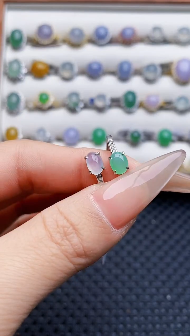 银S925镶嵌戒指翡翠3592