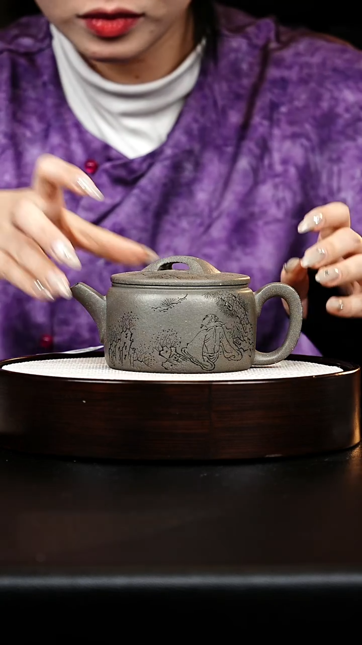 茶壶紫砂汉瓦壶 