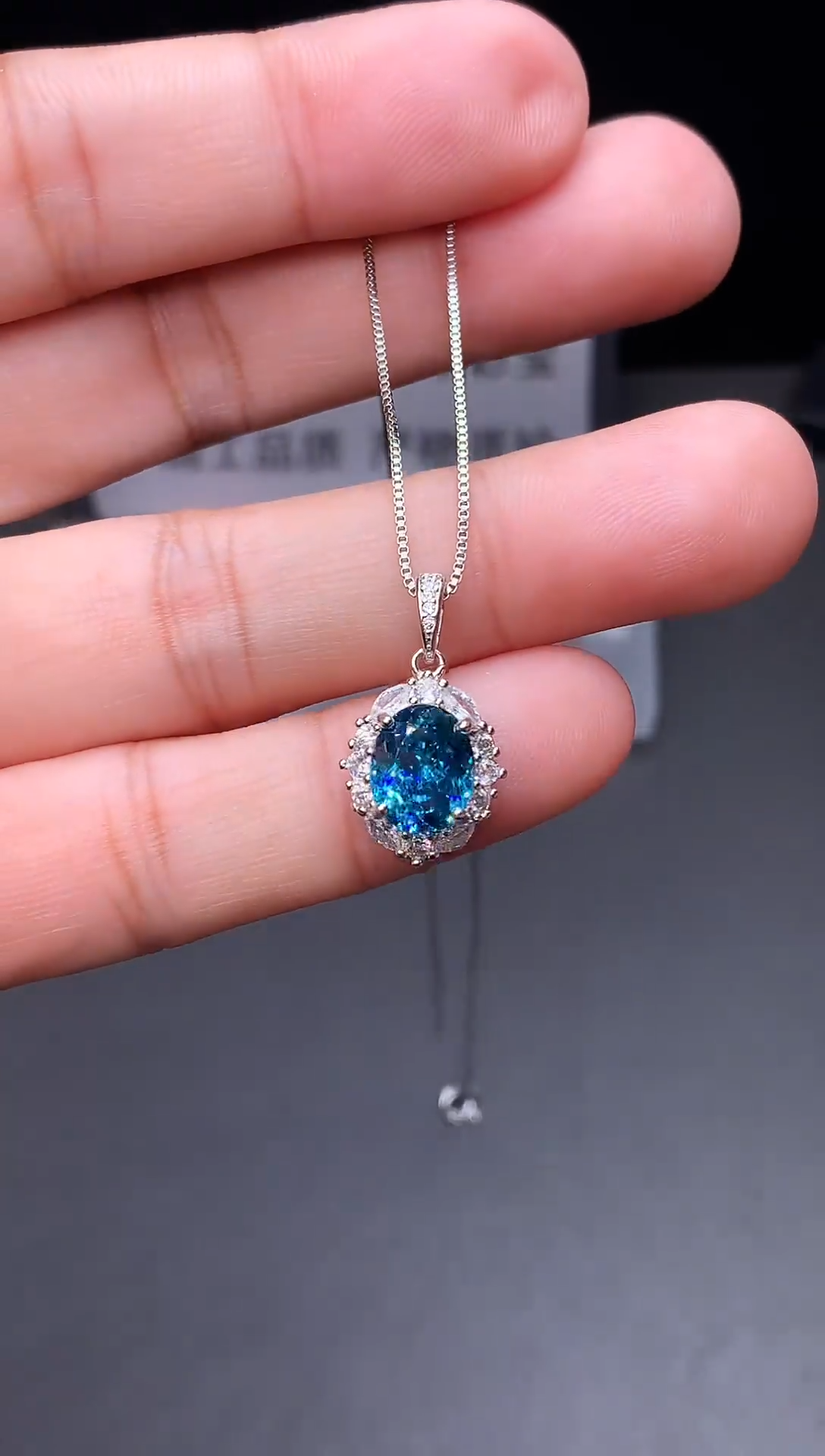 颈饰银S925镶嵌碧玺22