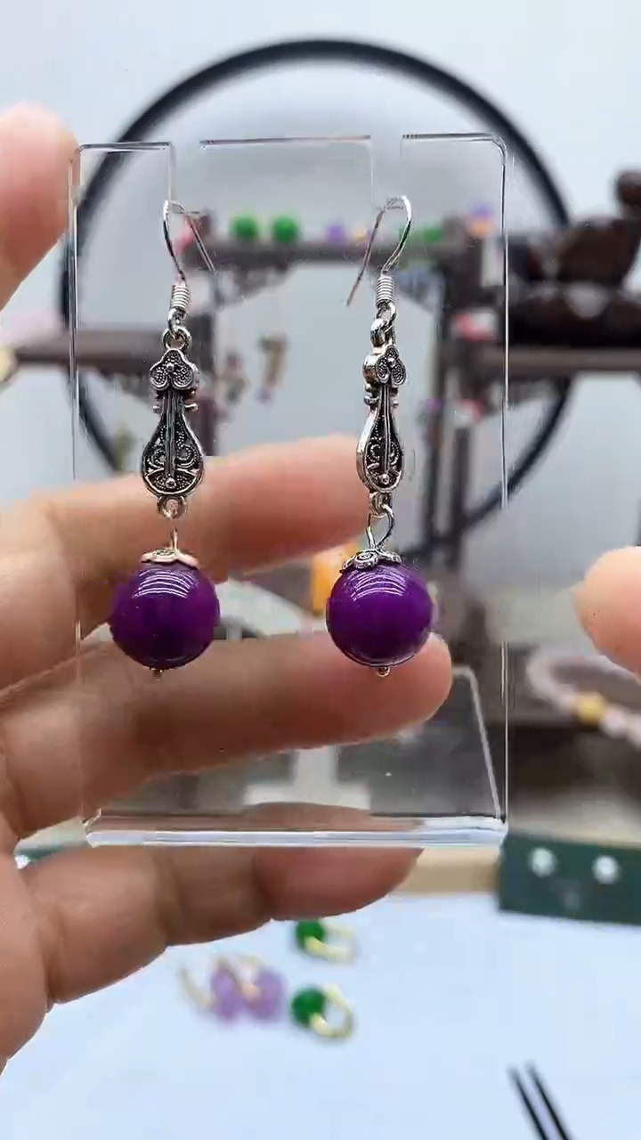 【闪购商品】苏纪石（舒俱来）耳饰银S925镶嵌118