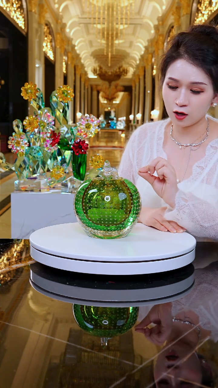 手工艺品琉璃JY0029绿色苹果摆件