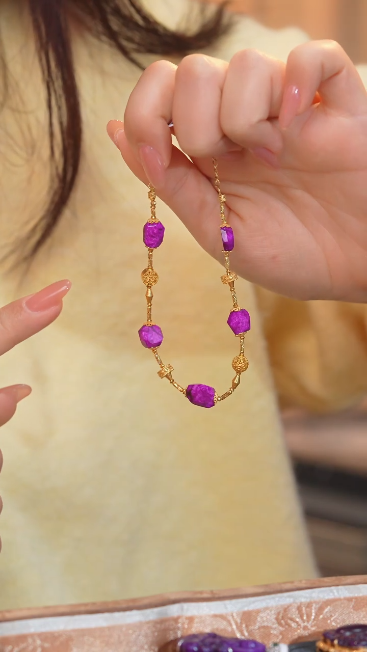 【闪购商品】苏纪石（舒俱来）手链18K金镶嵌多样性发@@N7151