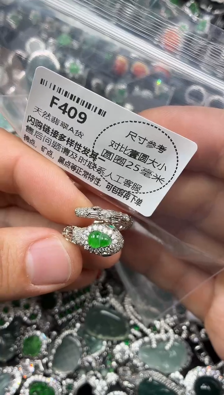 颈饰未镶嵌翡翠F409戒指