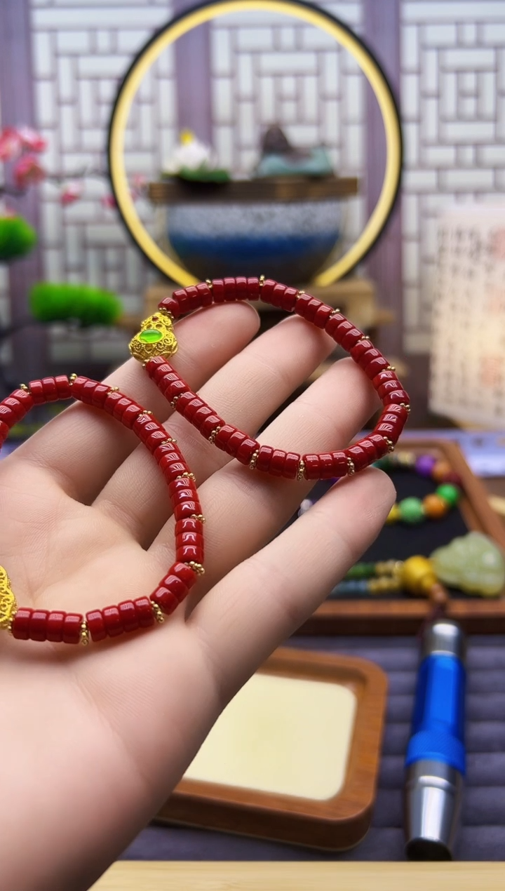 玛瑙/玉髓手链14K金镶嵌S625