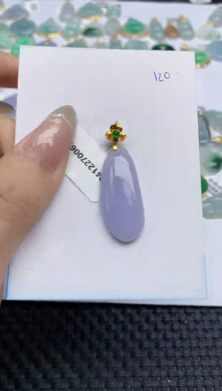 【闪购商品】翡翠颈饰18K金镶嵌 天然翡翠A货