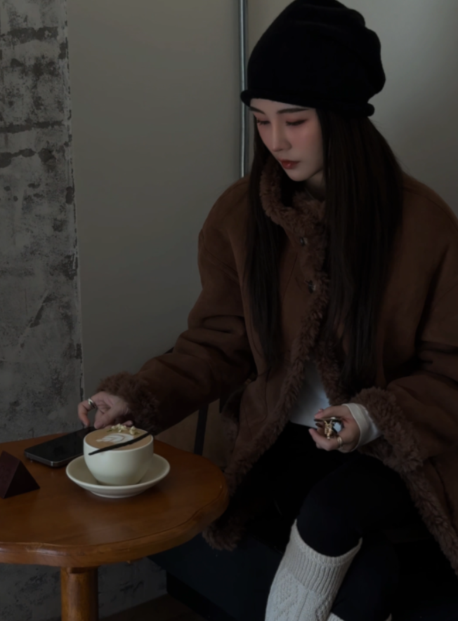 NINGLYNN STUDIO【从绒】2025冬季新款双面穿羊毛皮毛一体 360782