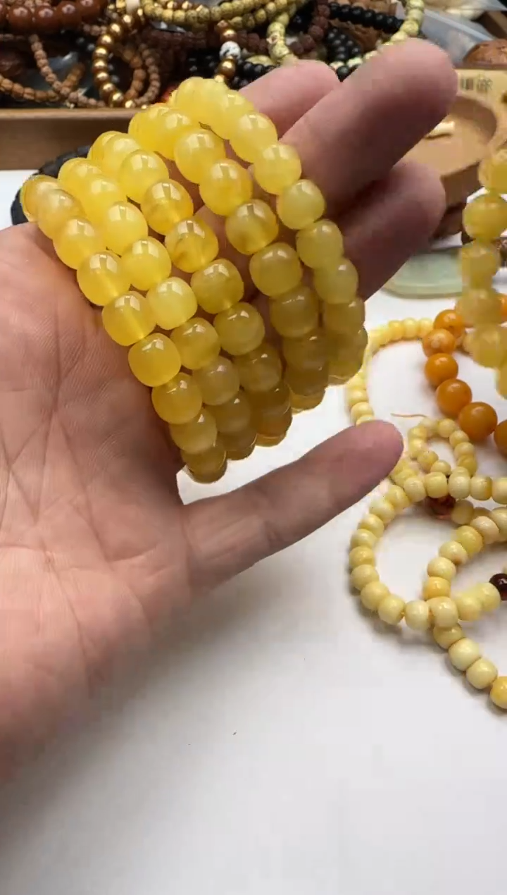 裸石蜜蜡未镶嵌原矿蜜蜡手串