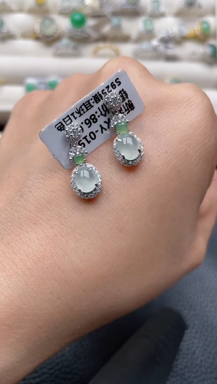【闪购商品】翡翠戒指银S925镶嵌2222222222  35