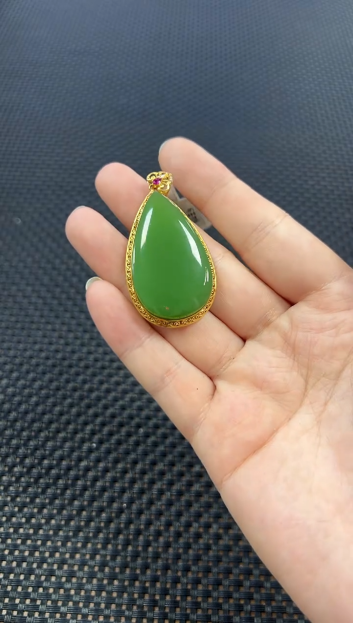 颈饰18K金镶嵌和田玉（多样性发一件）2462（2）