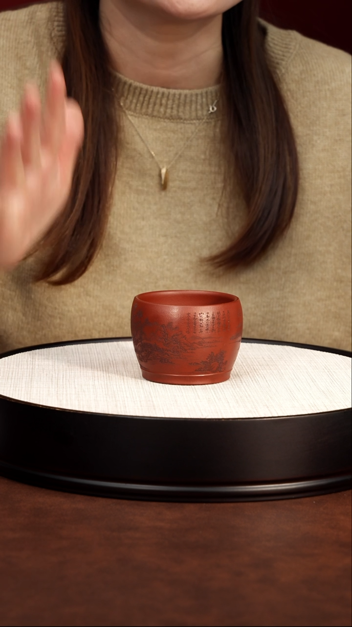 茶壶紫砂朱泥山水杯