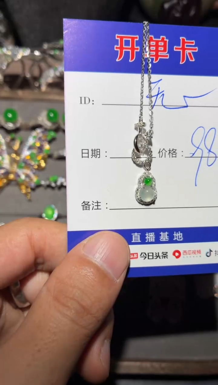 颈饰银S925镶嵌翡翠无*无缘