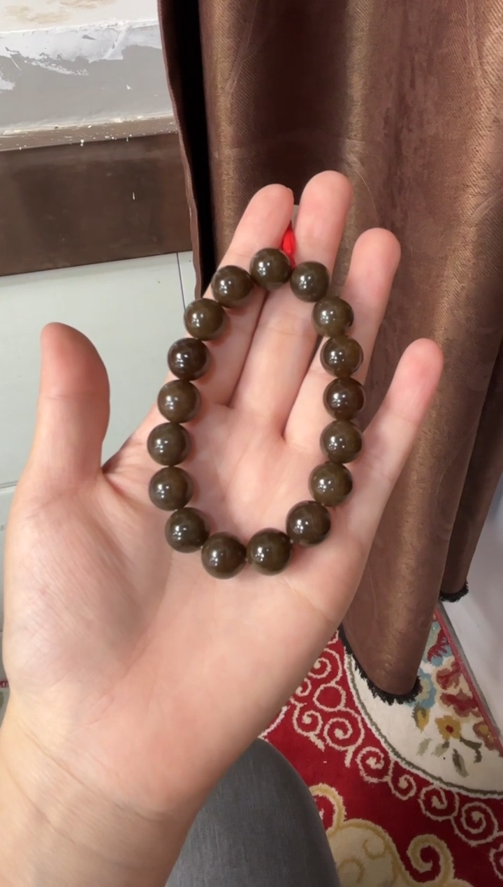 【闪购商品】和田玉手串未镶嵌且末金山微色差卡12