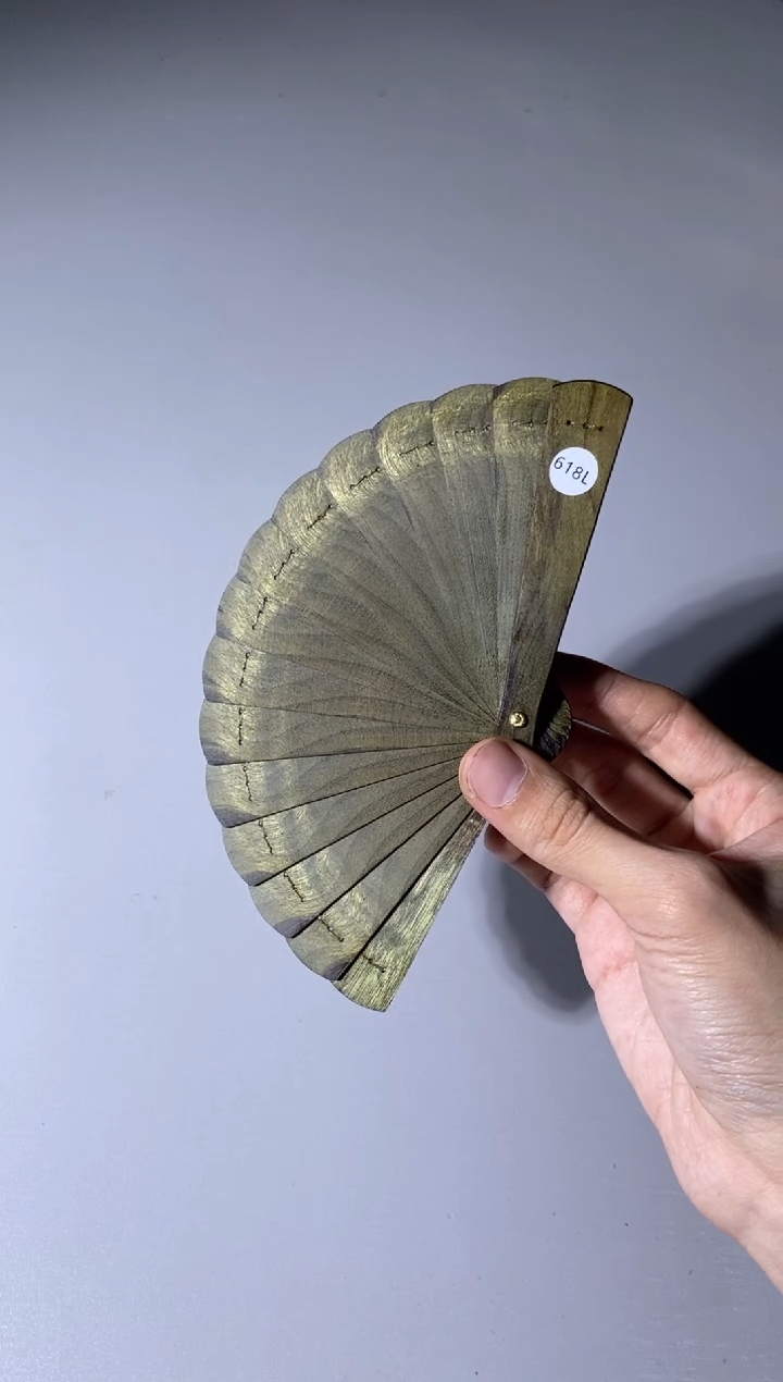 【闪购商品】金丝楠木雕618号10cm阴沉金丝楠迷你扇