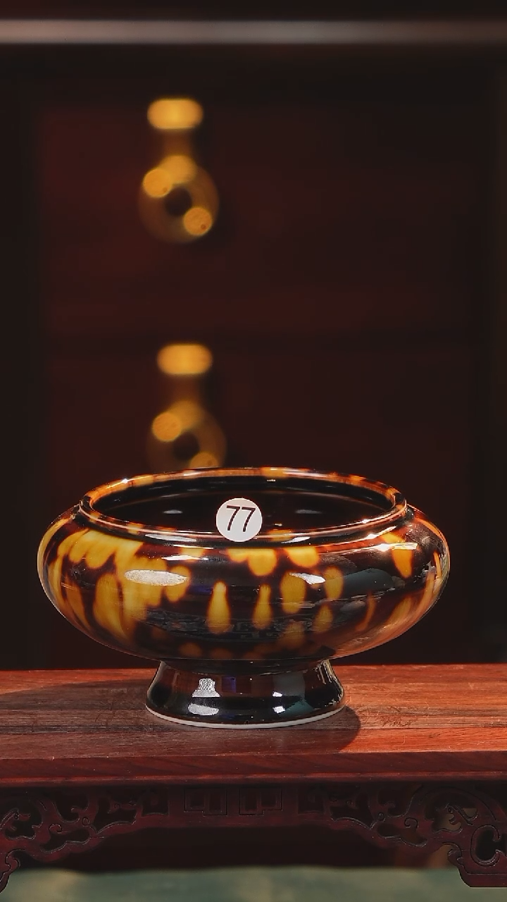 【闪购商品】摆件纯手工原创线香插〖玳瑁釉〗