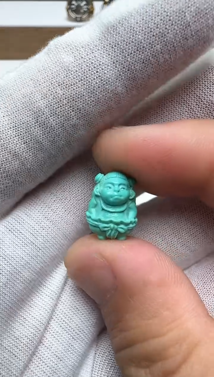【闪购商品】绿松石哪吒未镶嵌左右11.7厚8.6高15.2