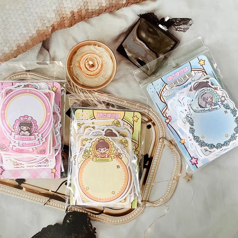 异形可书写便签贴纸包可爱少女手账diy拼贴画素材