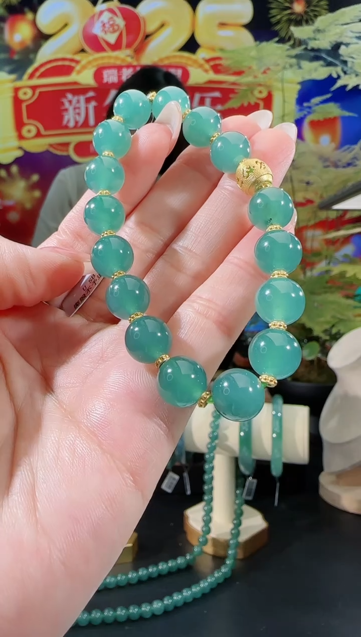 【闪购商品】翡翠手串银S925镶嵌手串多样性发一