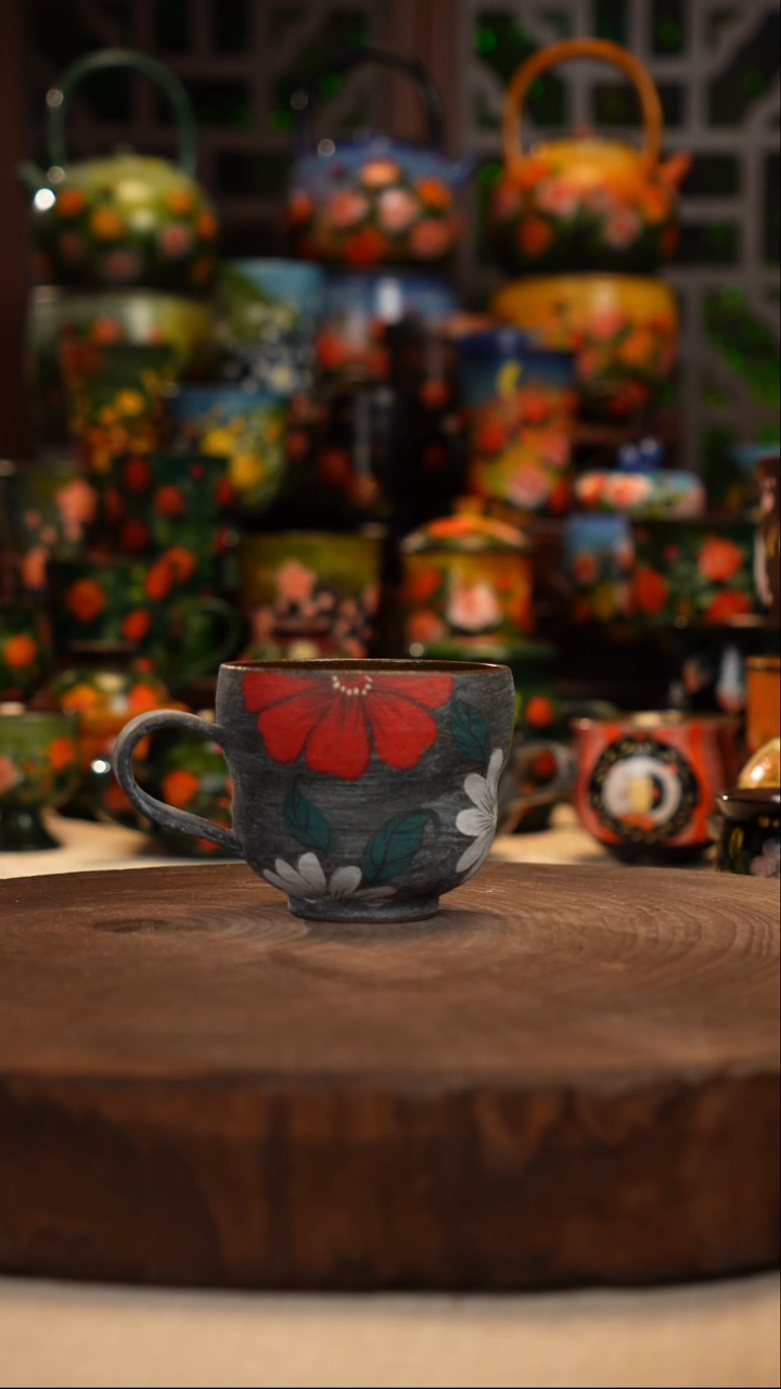 紫砂油画手绘釉下彩