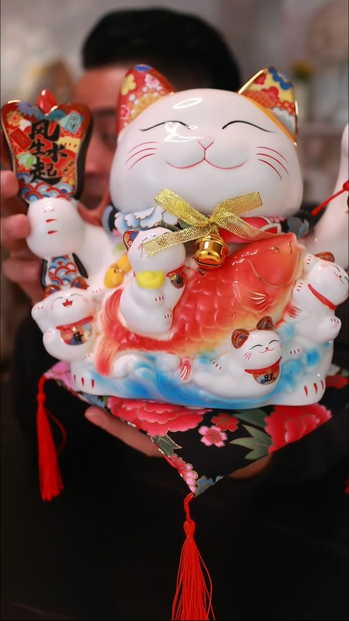 【闪购商品】`11寸风生水起招财猫<E602>