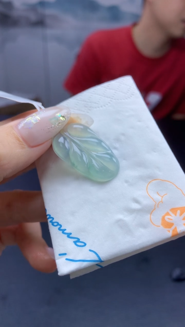 【闪购商品】定制翡翠未镶嵌888ee-毛货叶子15赠金扣