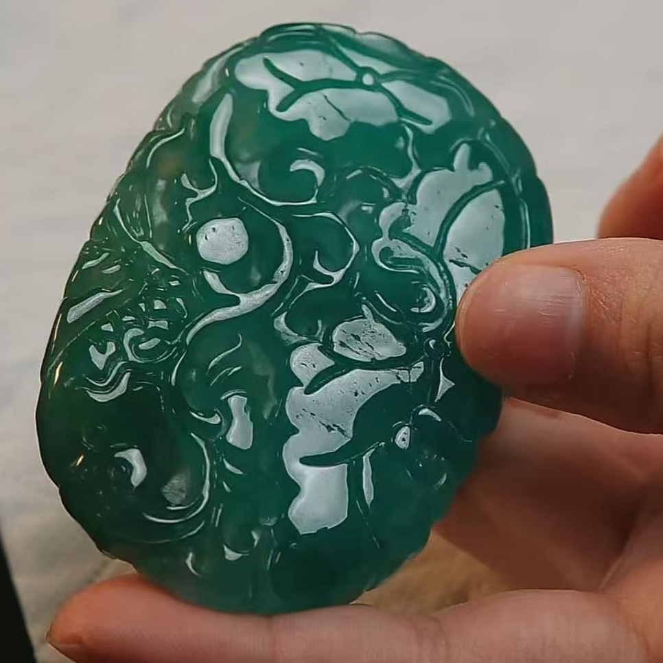 【华夏文物甄选商店02235】翡翠鱼莲