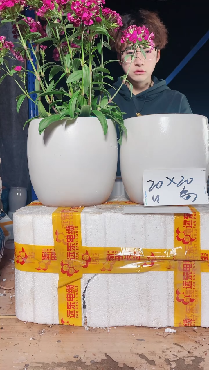 紫砂花盆宜兴紫砂粗陶花盆20*20