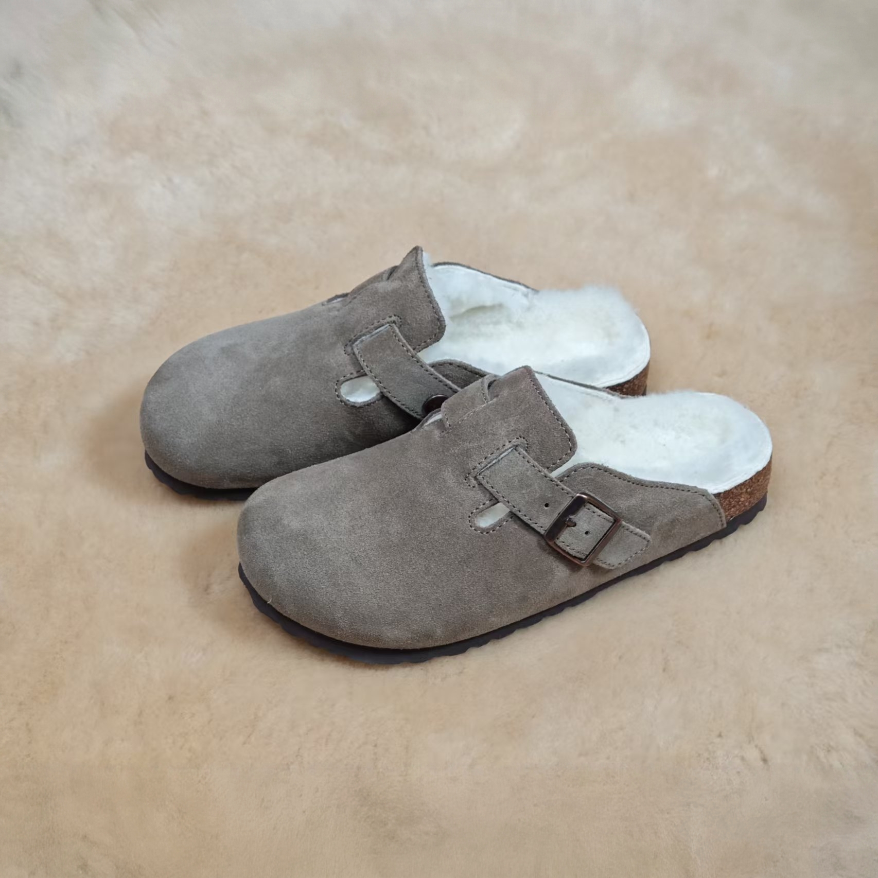 【男款】半包博肯加绒桑坡羊皮毛一体冬季包头保暖雪地靴